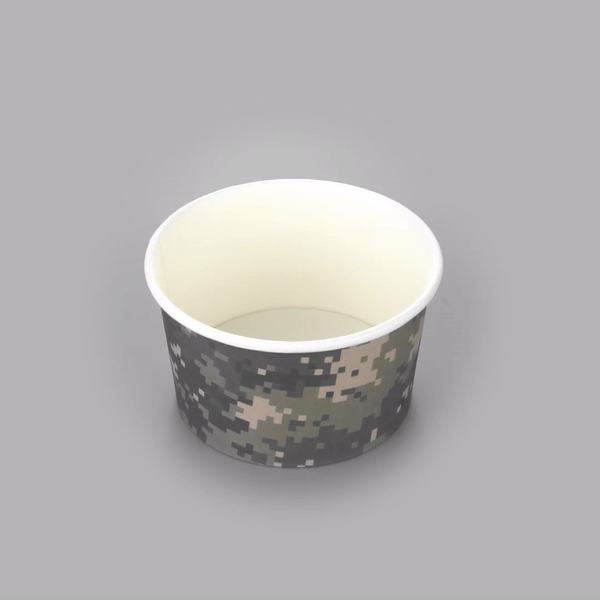 Coppetta 12 oz Round Camouflage Paper To Go Cup - 4" x 4" x 2 1/4" - 50 count box
