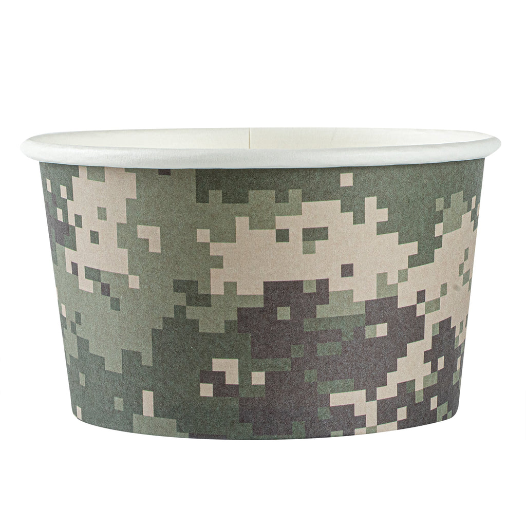 Coppetta 12 oz Round Camouflage Paper To Go Cup - 4" x 4" x 2 1/4" - 200 count box