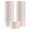 Coppetta 12 oz Round Pink and White Stripe Paper To Go Cup - 4" x 4" x 2 1/4" - 200 count box