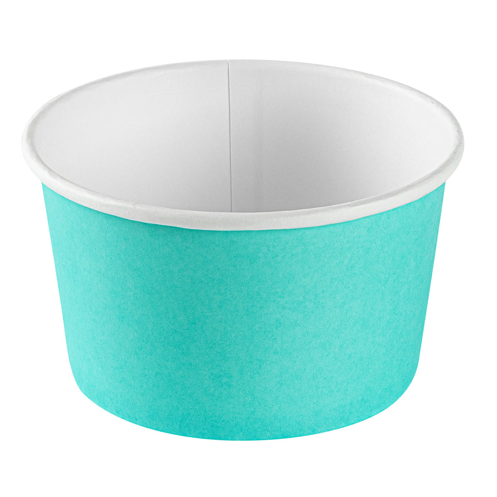 Coppetta 12 oz Round Turquoise Paper To Go Cup - 4" x 4" x 2 1/4" - 50 count box