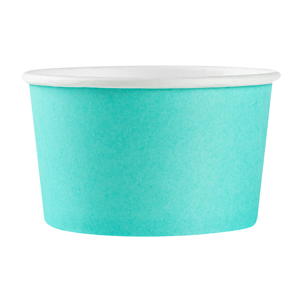 Coppetta 12 oz Round Turquoise Paper To Go Cup - 4" x 4" x 2 1/4" - 50 count box