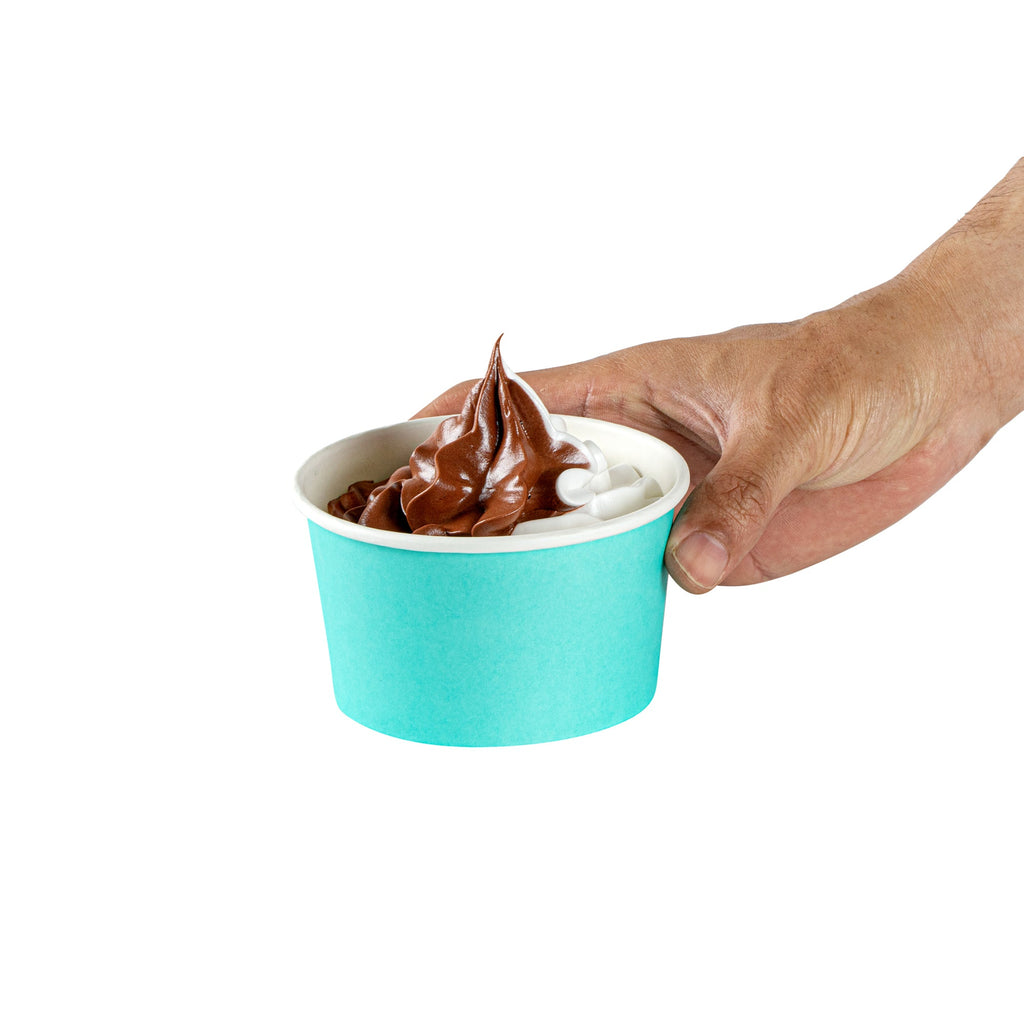 Coppetta 12 oz Round Turquoise Paper To Go Cup - 4" x 4" x 2 1/4" - 200 count box