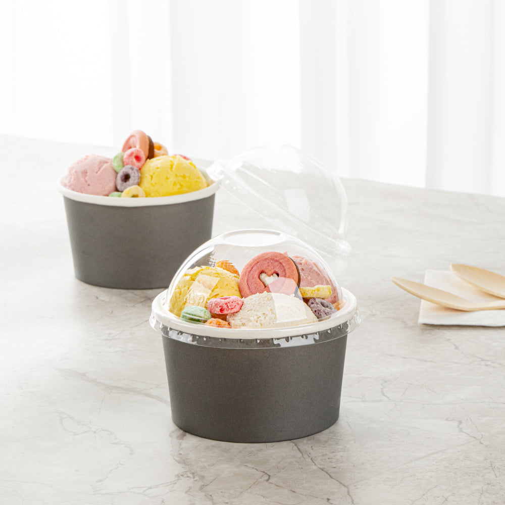 Coppetta Round Clear Plastic To Go Cup Dome Lid - Fits 12 oz - 200 count box