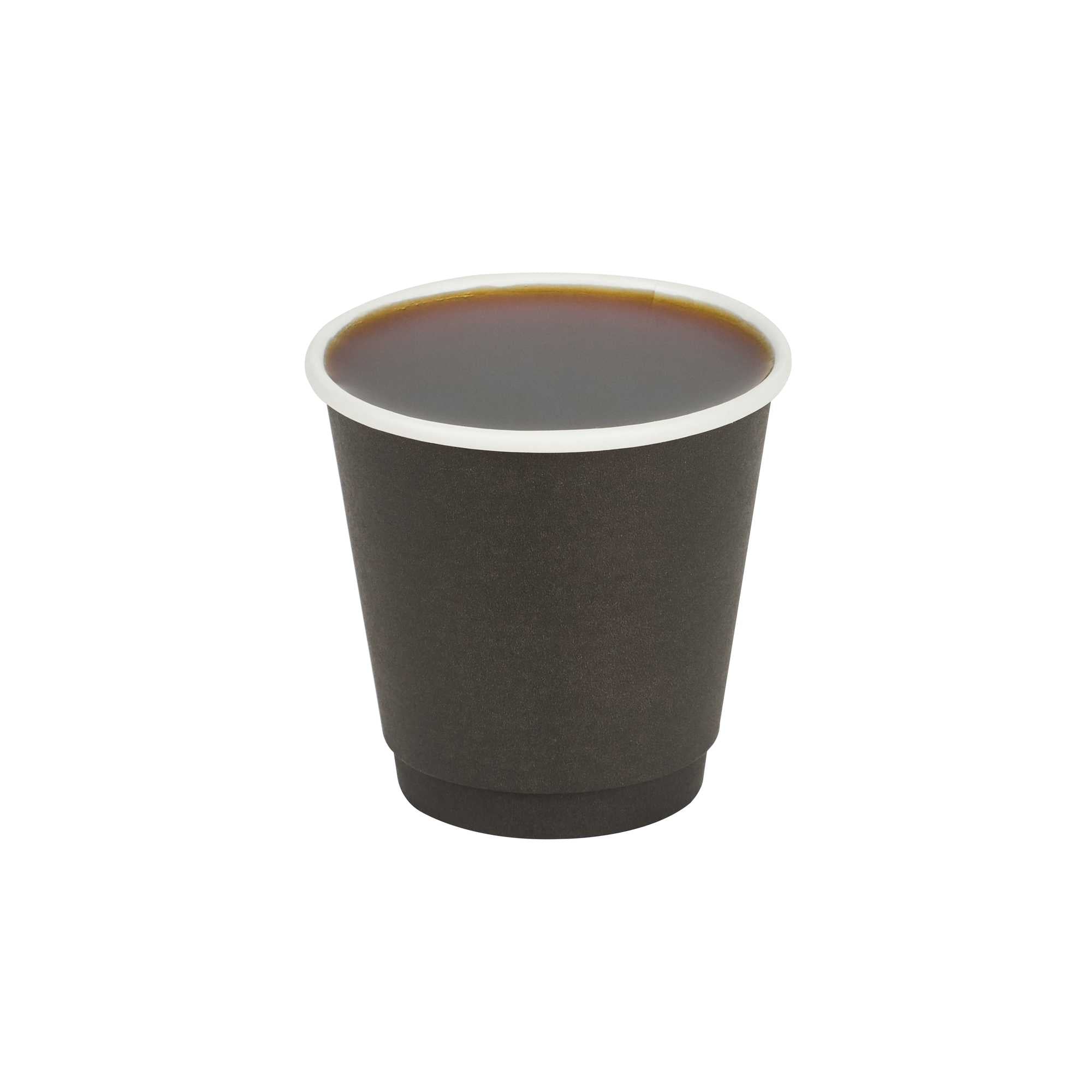 Restpresso 8 oz Black Paper Coffee Cup - Double Wall - 3 1/2" x 3 1/2" x 3 1/4" - 25 count box