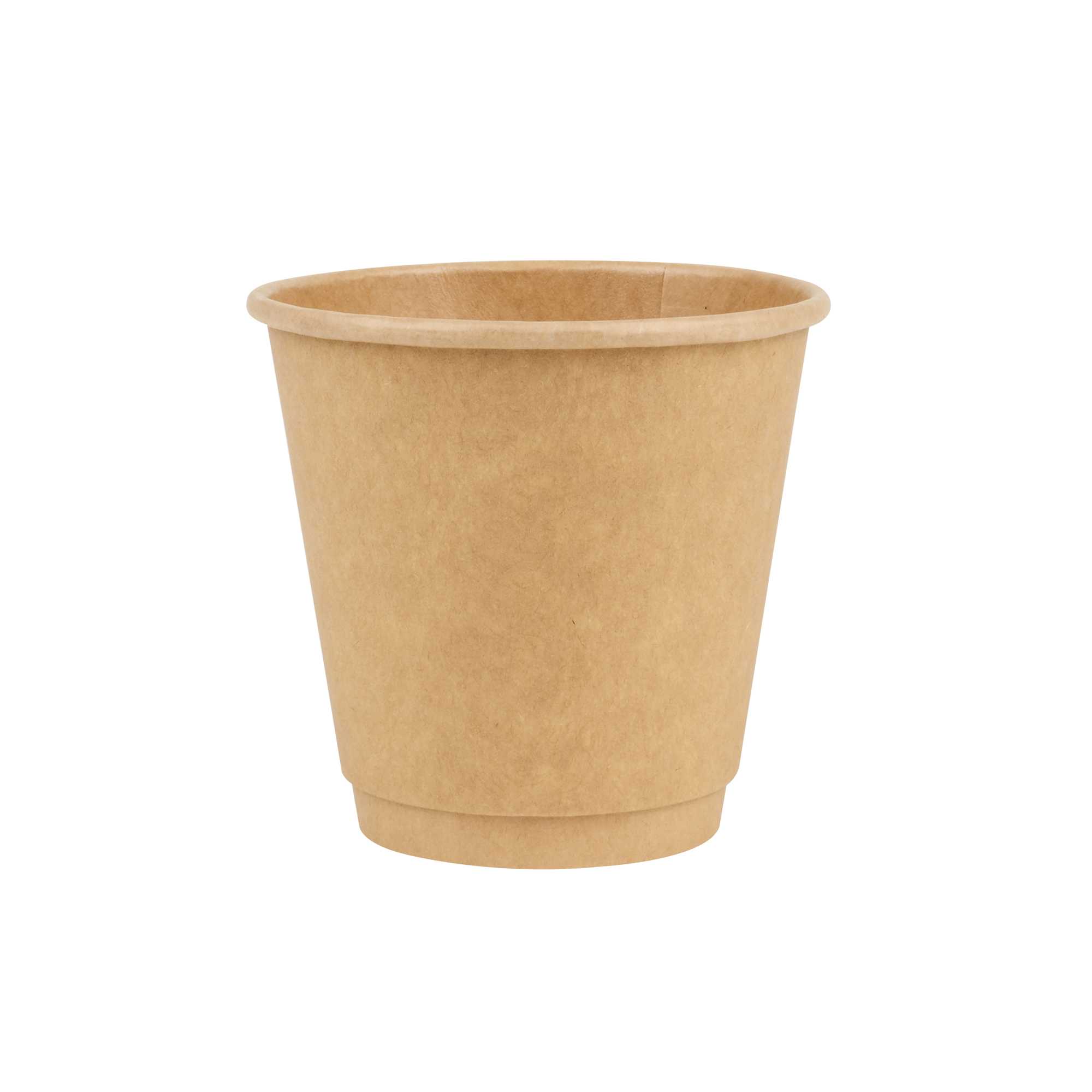 Restpresso 8 oz Kraft Paper Coffee Cup - Double Wall - 3 1/2" x 3 1/2" x 3 1/4" - 25 count box