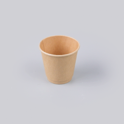 Restpresso 8 oz Kraft Paper Coffee Cup - Double Wall - 3 1/2" x 3 1/2" x 3 1/4" - 500 count box