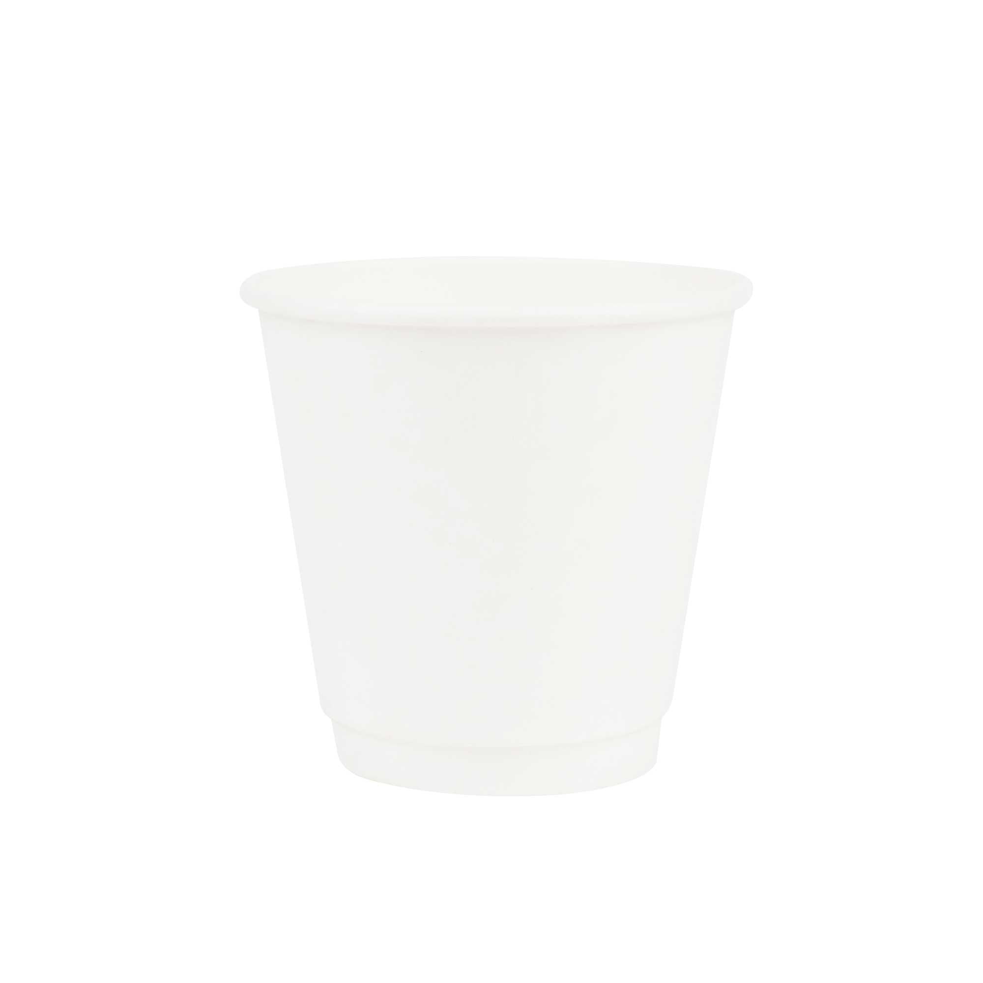 Restpresso 8 oz White Paper Coffee Cup - Double Wall - 3 1/2" x 3 1/2" x 3 1/4" - 25 count box