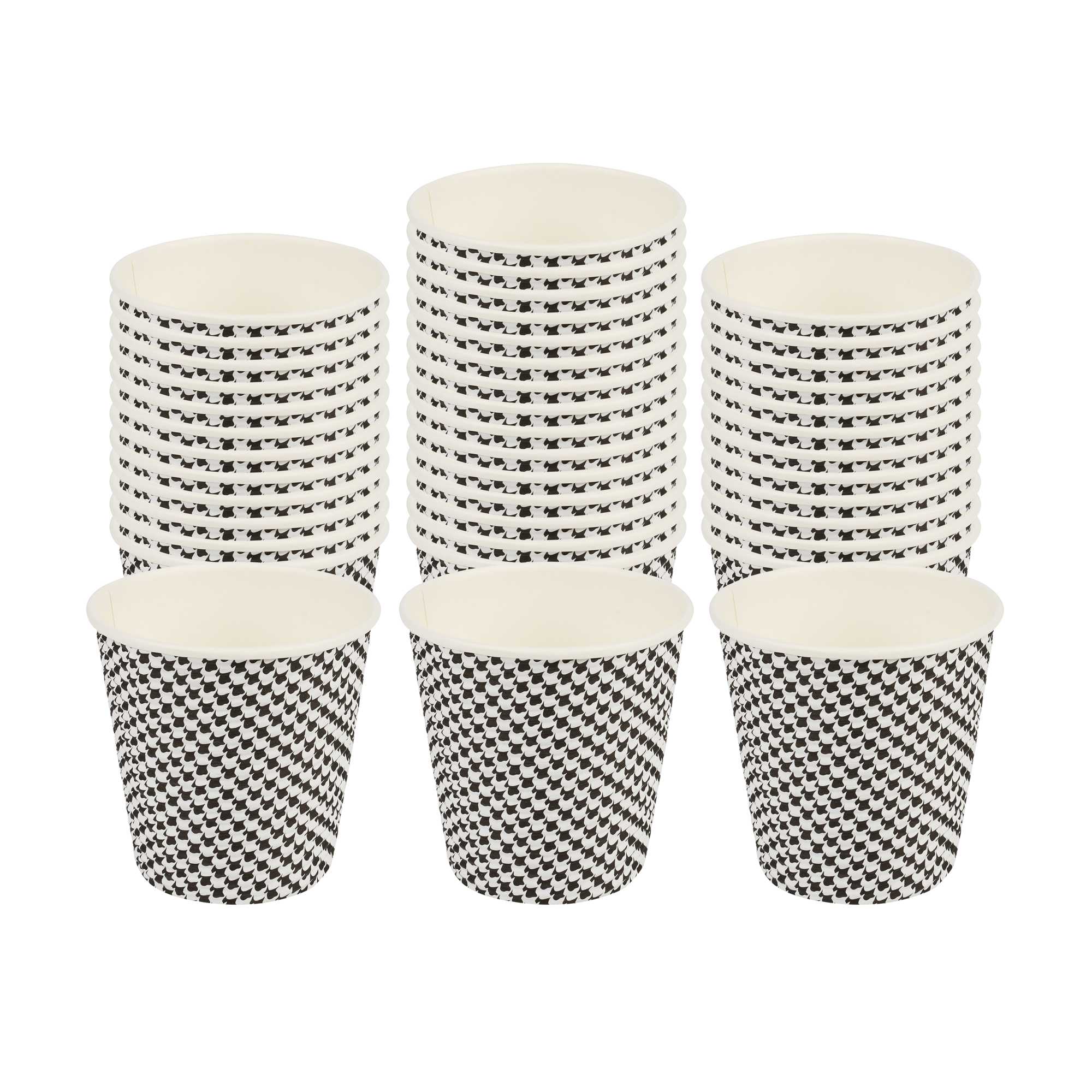 Restpresso 8 oz Houndstooth Paper Coffee Cup - Spiral Wall - 3 1/2" x 3 1/2" x 3 1/4" - 25 count box