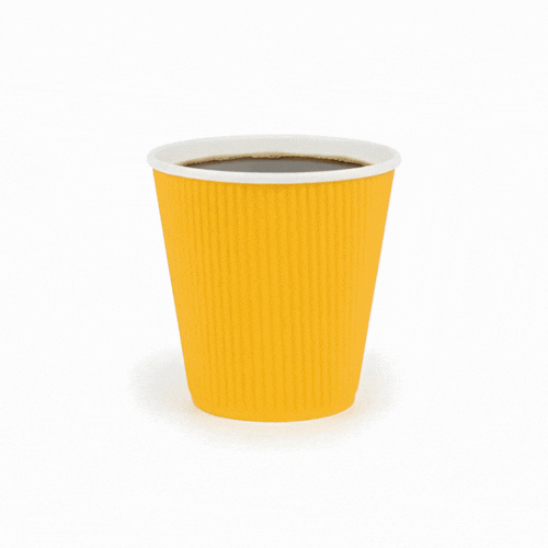 Restpresso 8 oz Yellow Paper Coffee Cup - Ripple Wall - 3 1/2" x 3 1/2" x 3 1/4" - 500 count box
