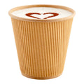 Restpresso 8 oz Kraft Paper Coffee Cup - Ripple Wall - 3 1/2" x 3 1/2" x 3 1/4" - 500 count box
