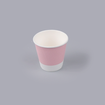 Restpresso 8 oz Light Pink Paper Coffee Cup - Ripple Wall - 3 1/2" x 3 1/2" x 3 1/4" - 500 count box