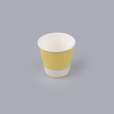 Restpresso 8 oz Light Yellow Paper Coffee Cup - Ripple Wall - 3 1/2" x 3 1/2" x 3 1/4" - 500 count box