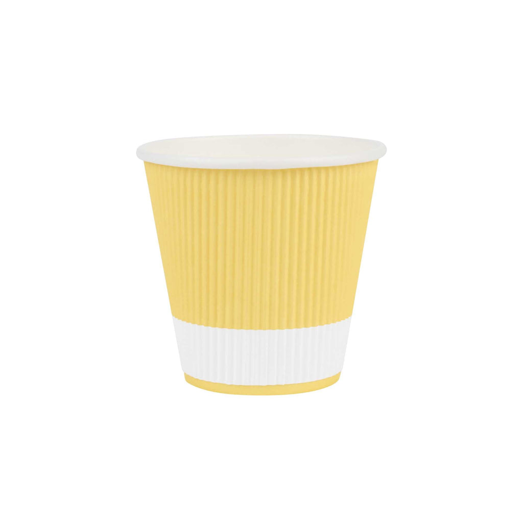 Restpresso 8 oz Light Yellow Paper Coffee Cup - Ripple Wall - 3 1/2" x 3 1/2" x 3 1/4" - 500 count box