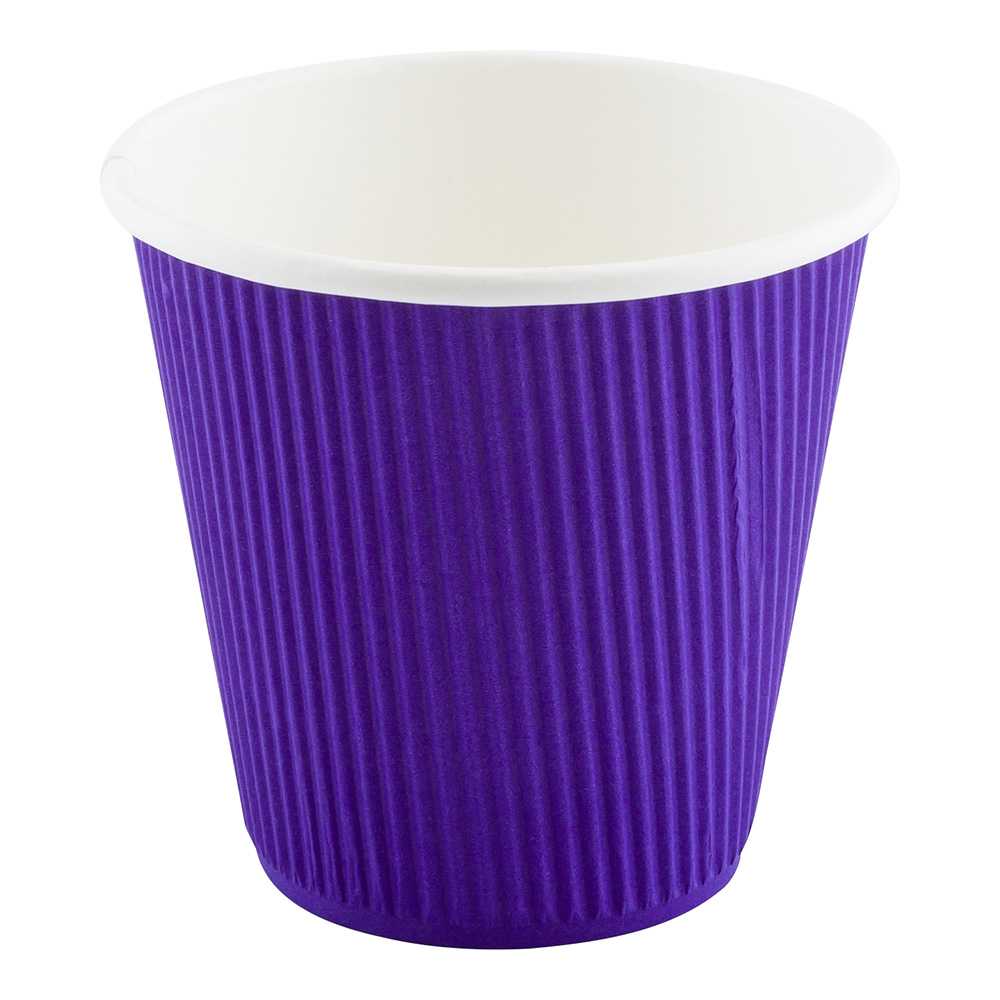 Restpresso 8 oz Royal Purple Paper Coffee Cup - Ripple Wall - 3 1/2" x 3 1/2" x 3 1/4" - 500 count box