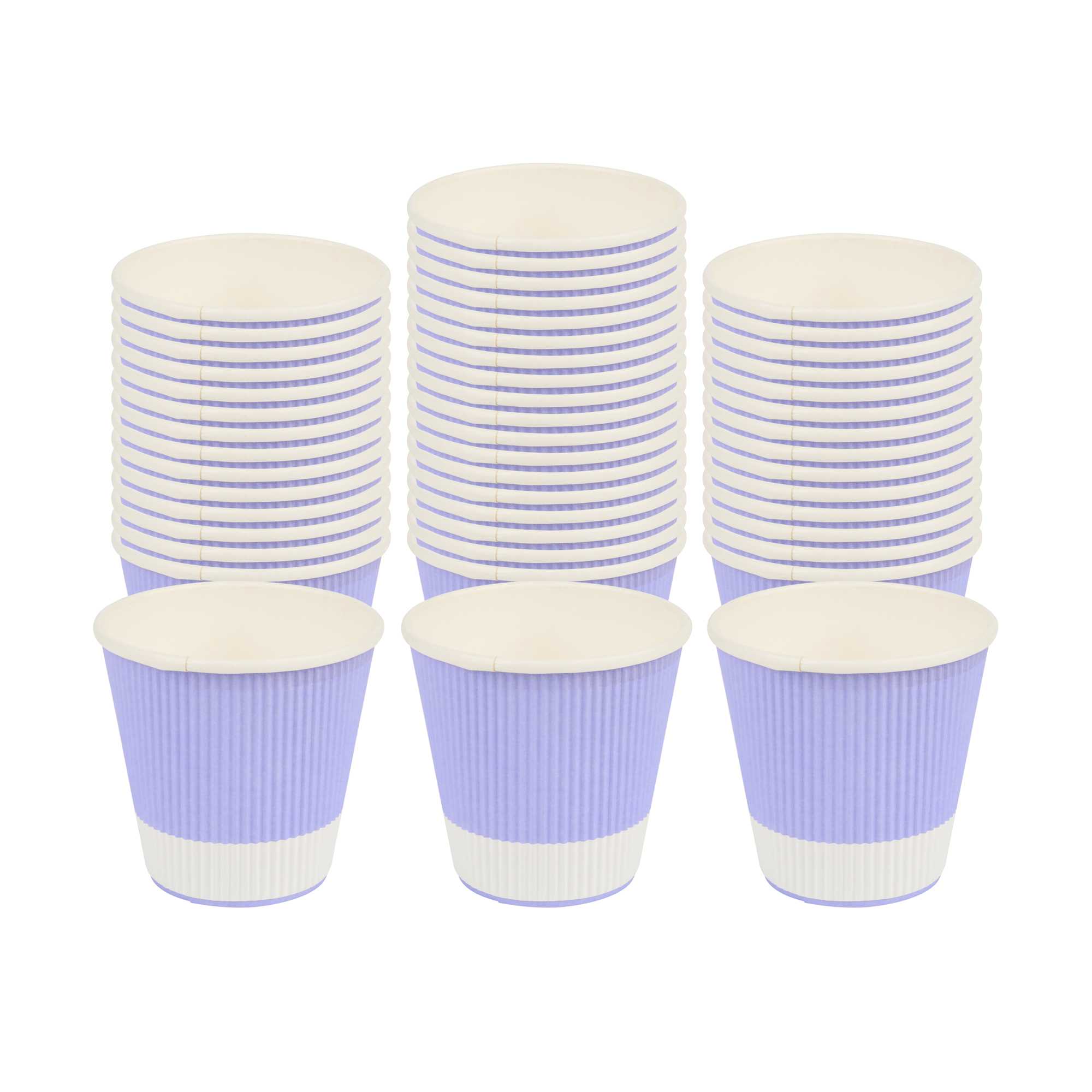 Restpresso 8 oz Light Purple Paper Coffee Cup - Ripple Wall - 3 1/2" x 3 1/2" x 3 1/4" - 500 count box