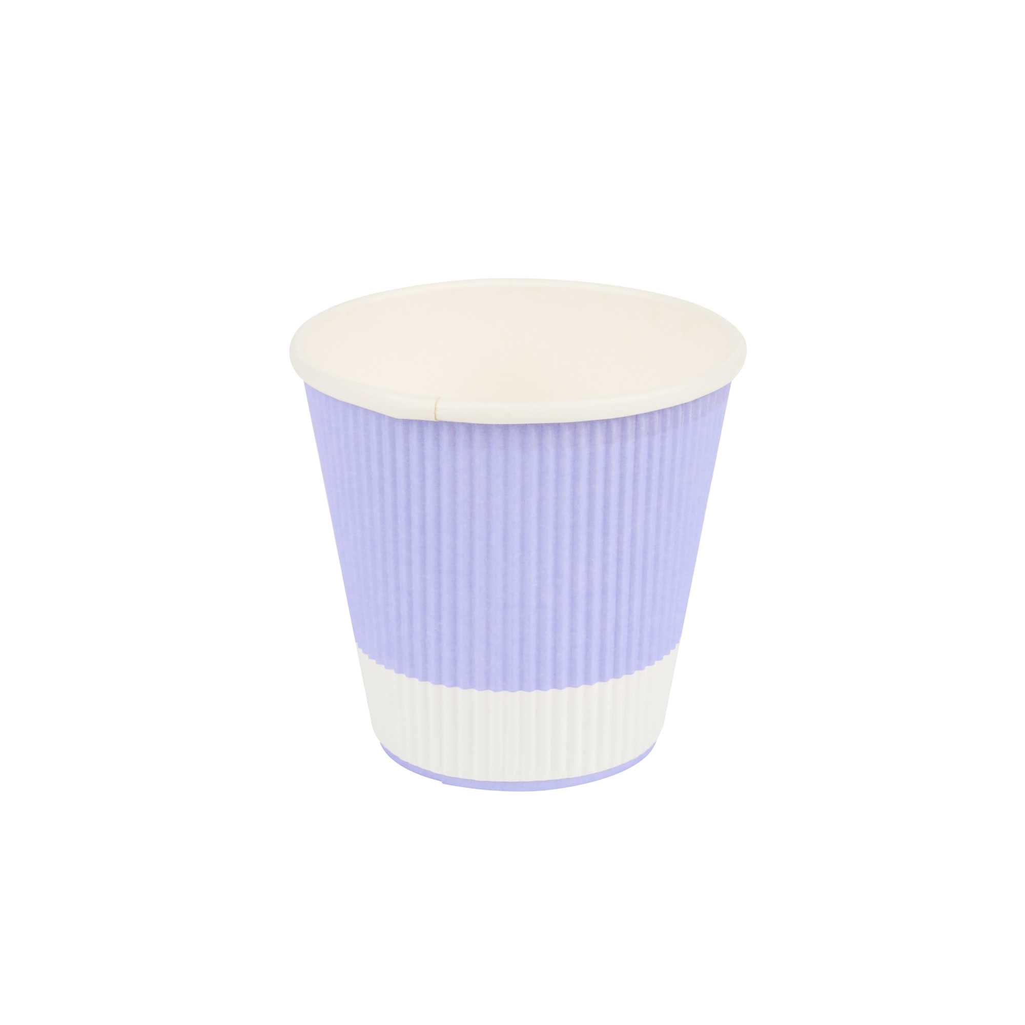 Restpresso 8 oz Light Purple Paper Coffee Cup - Ripple Wall - 3 1/2" x 3 1/2" x 3 1/4" - 500 count box