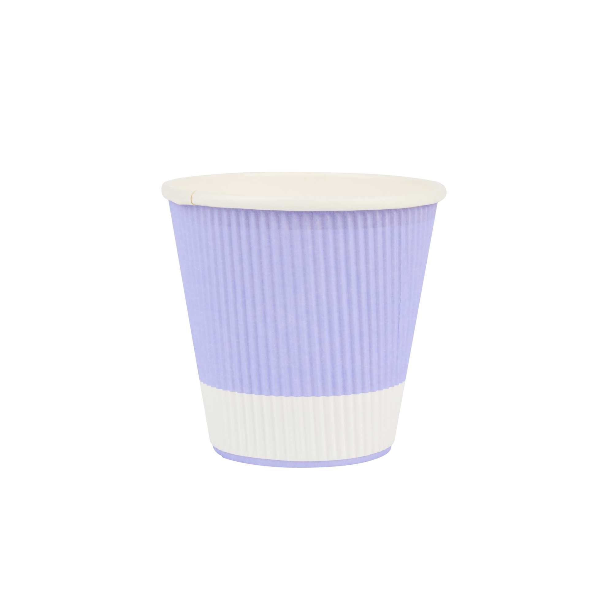 Restpresso 8 oz Light Purple Paper Coffee Cup - Ripple Wall - 3 1/2" x 3 1/2" x 3 1/4" - 500 count box