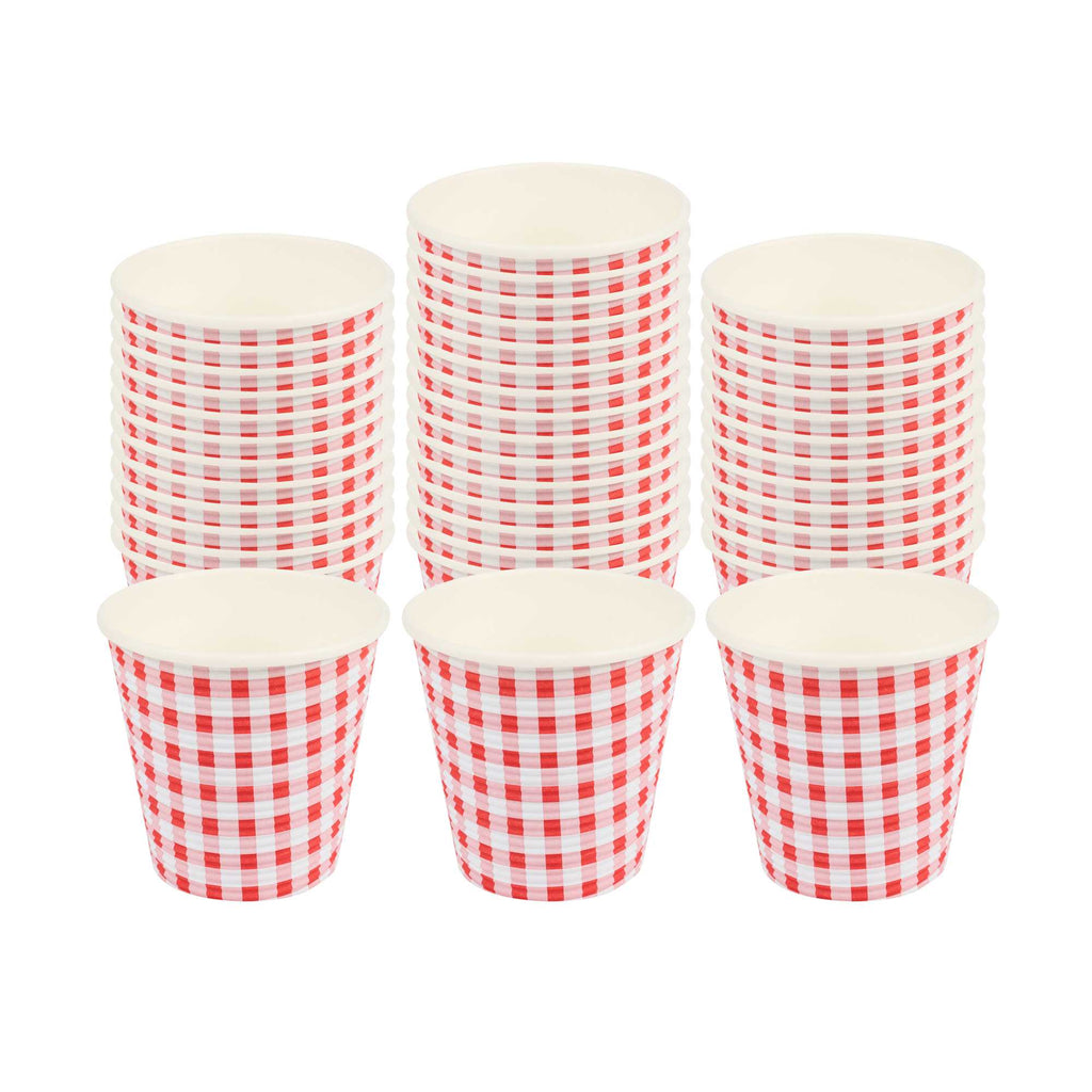 Restpresso 8 oz Picnic Print Paper Coffee Cup - Spiral Wall - 3 1/2" x 3 1/2" x 3 1/4" - 500 count box