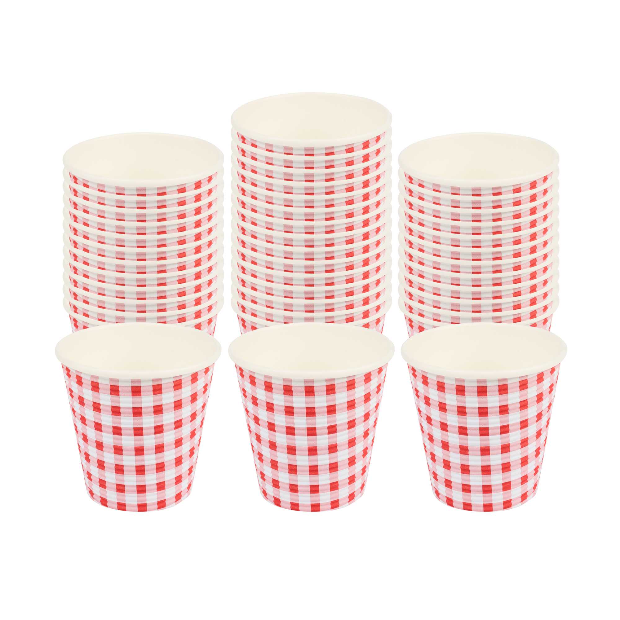 Restpresso 8 oz Picnic Print Paper Coffee Cup - Spiral Wall - 3 1/2" x 3 1/2" x 3 1/4" - 25 count box