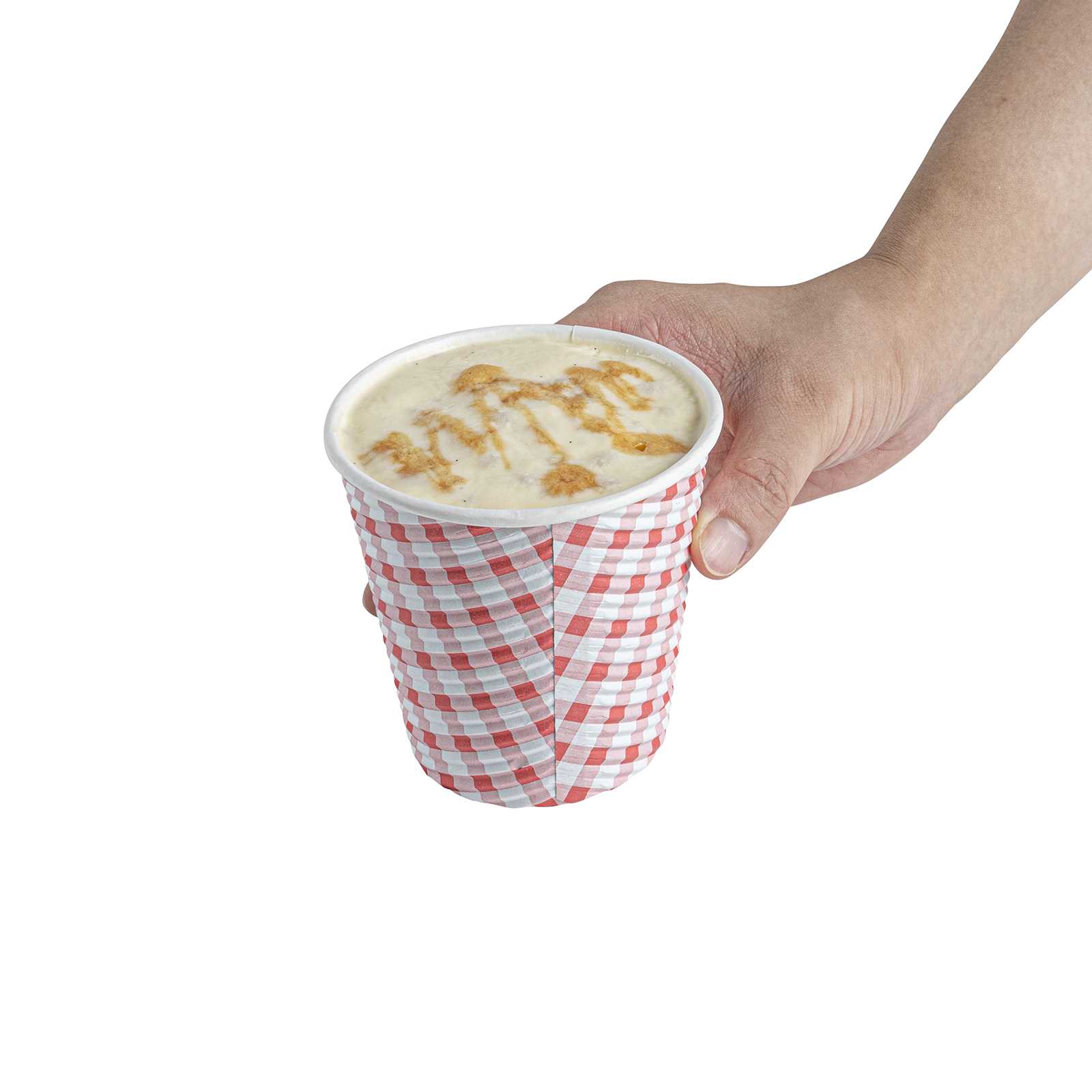 Restpresso 8 oz Picnic Print Paper Coffee Cup - Spiral Wall - 3 1/2" x 3 1/2" x 3 1/4" - 25 count box