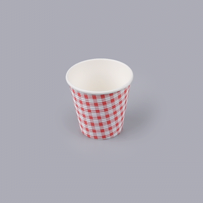 Restpresso 8 oz Picnic Print Paper Coffee Cup - Spiral Wall - 3 1/2" x 3 1/2" x 3 1/4" - 500 count box
