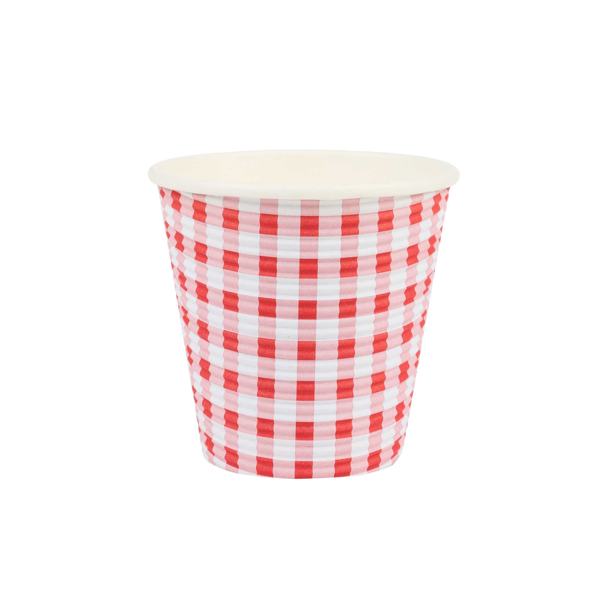 Restpresso 8 oz Picnic Print Paper Coffee Cup - Spiral Wall - 3 1/2" x 3 1/2" x 3 1/4" - 500 count box