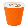 Restpresso 8 oz Tangerine Orange Paper Coffee Cup - Ripple Wall - 3 1/2" x 3 1/2" x 3 1/4" - 25 count box