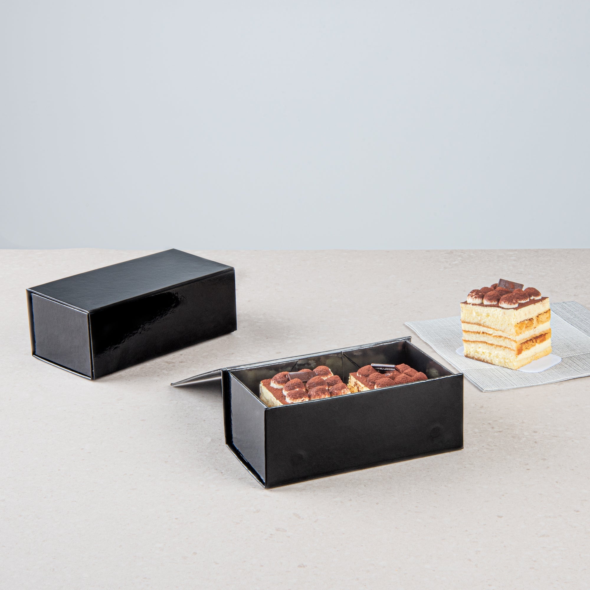 Cater Tek Rectangle Black Paper Small Tic Tac Box - Magnetic - 7" x 4" x 2 3/4" - 10 count box