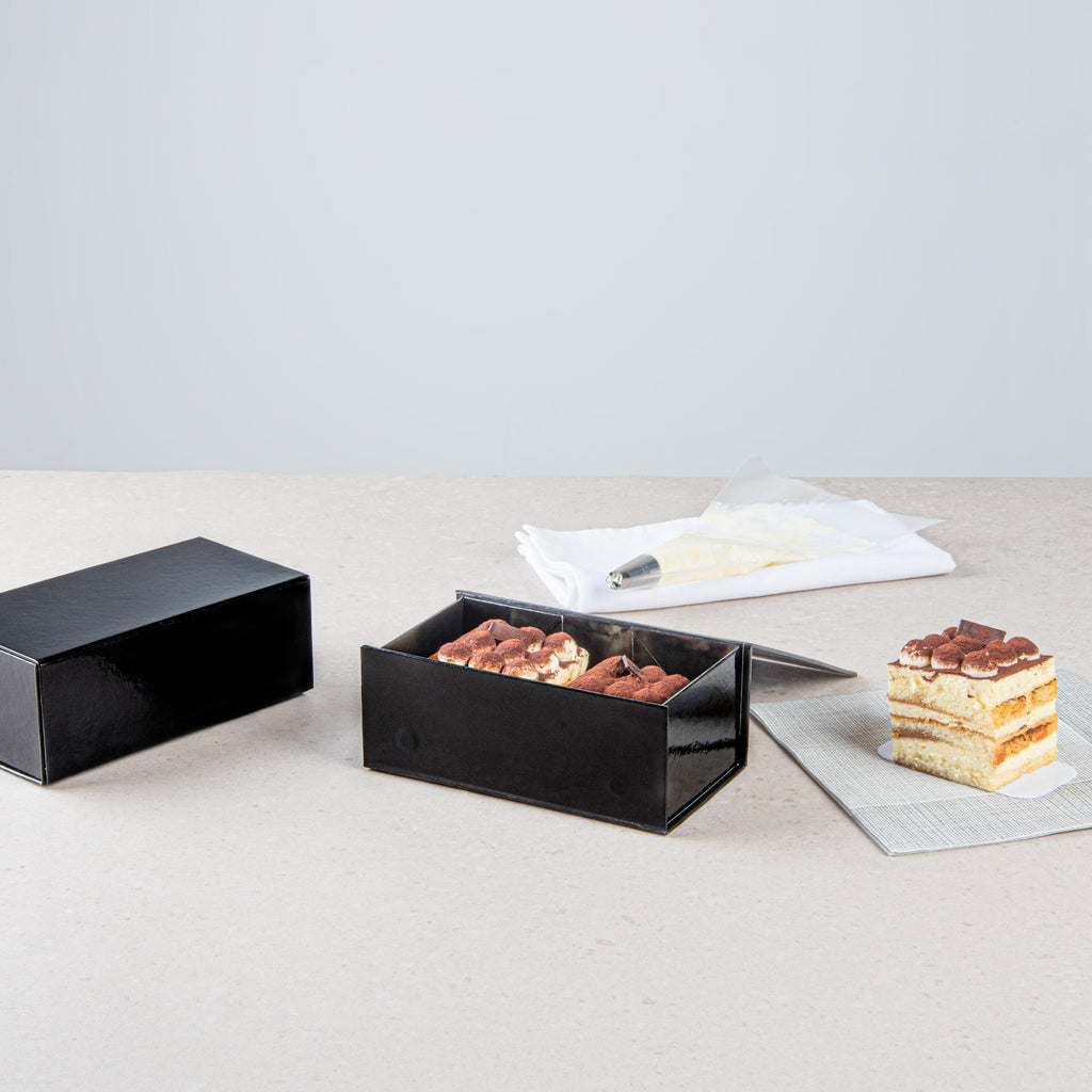 Cater Tek Rectangle Black Paper Small Tic Tac Box - Magnetic - 7" x 4" x 2 3/4" - 10 count box