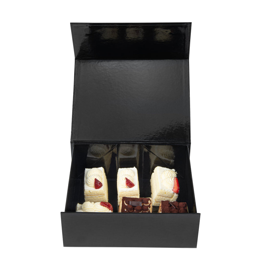 Cater Tek Rectangle Black Paper Large Tic Tac Box - Magnetic - 10 1/2" x 8" x 4" - 10 count box