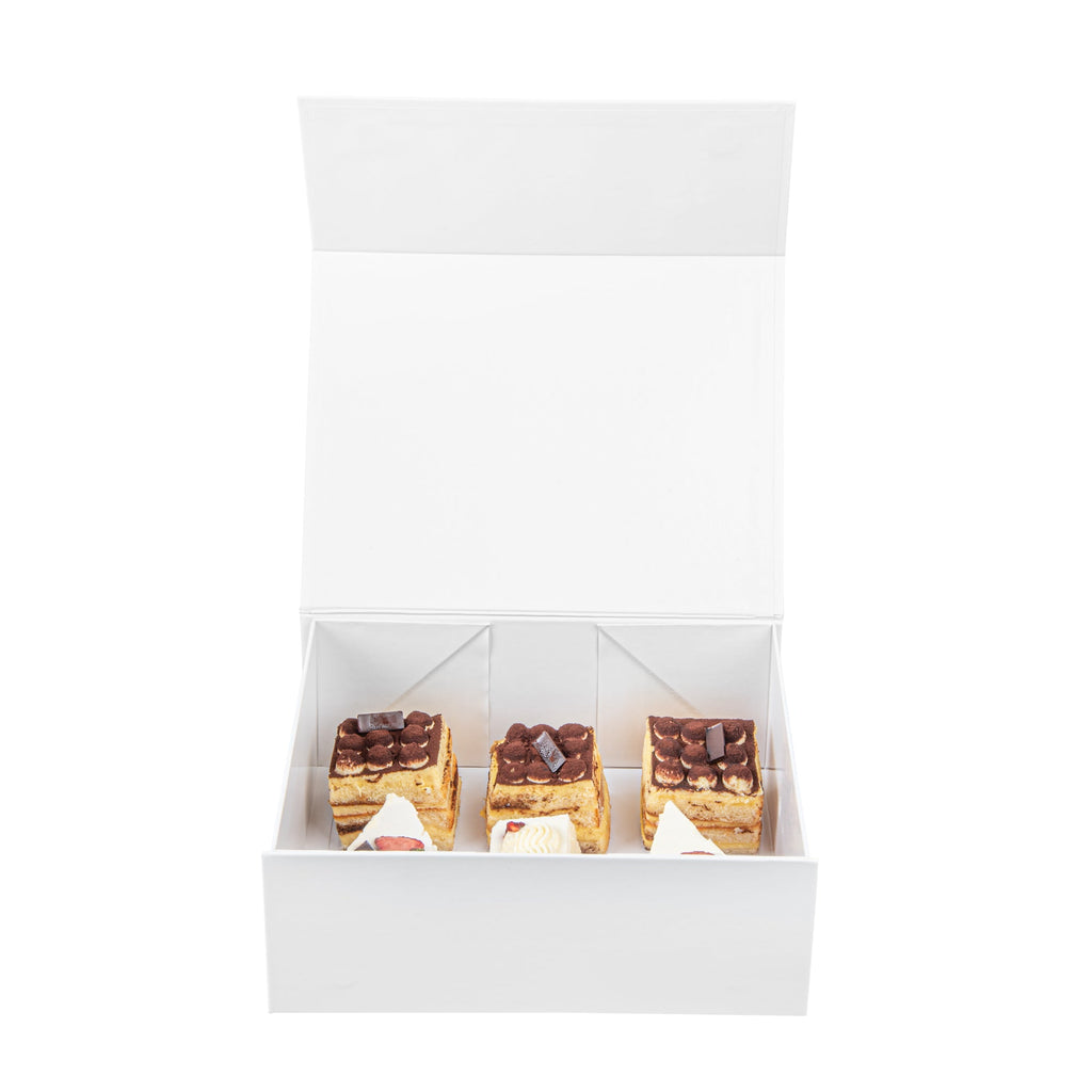 Cater Tek Rectangle White Paper Large Tic Tac Box - Magnetic - 10 1/2" x 8" x 4" - 10 count box
