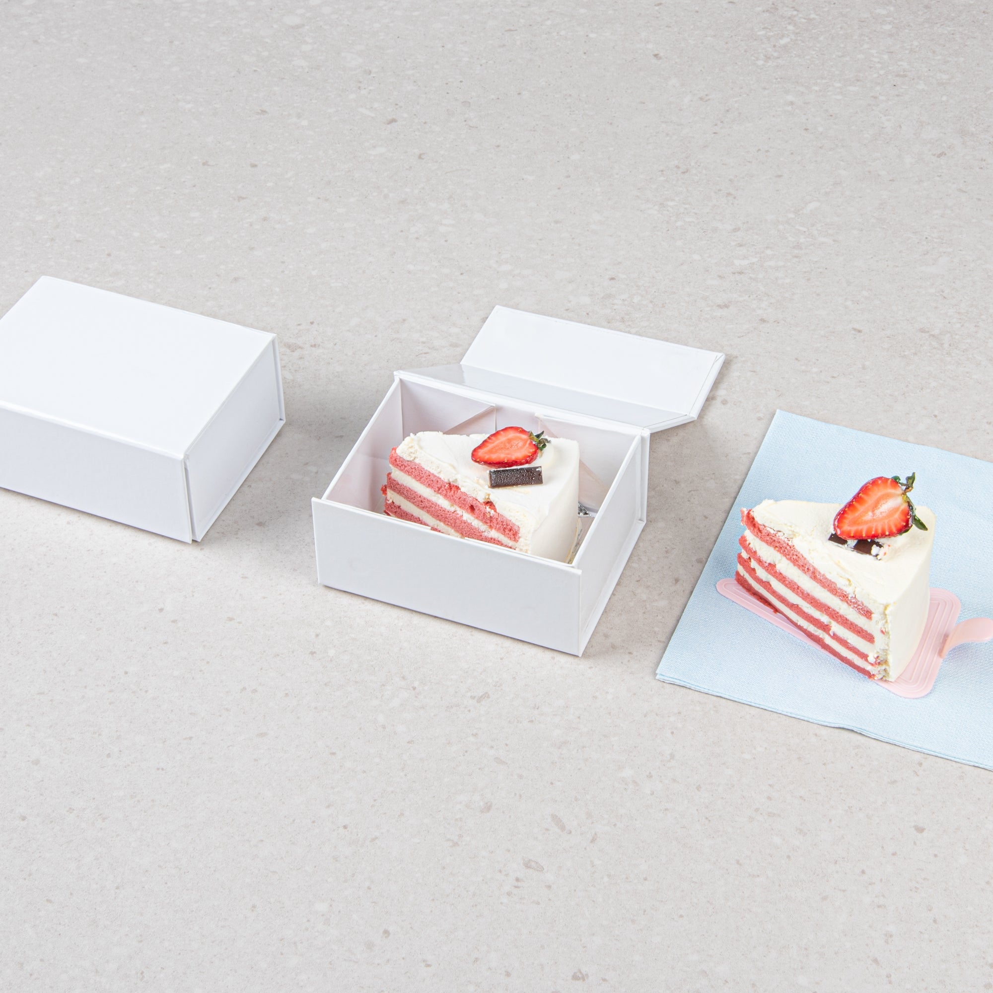 Cater Tek Rectangle White Paper Extra Small Tic Tac Box - Magnetic - 5" x 4" x 2 1/2" - 10 count box