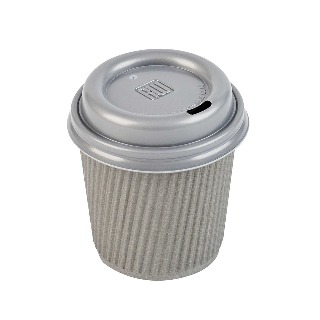 Restpresso Pewter Gray Plastic Coffee Cup Lid - Fits 4 oz - 2 1/2" x 2 1/2" x 3/4" - 25 count box