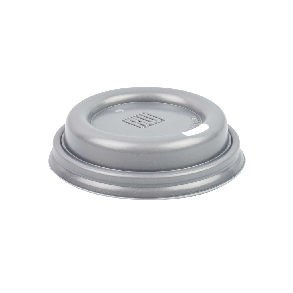 Restpresso Pewter Gray Plastic Coffee Cup Lid - Fits 4 oz - 2 1/2" x 2 1/2" x 3/4" - 25 count box