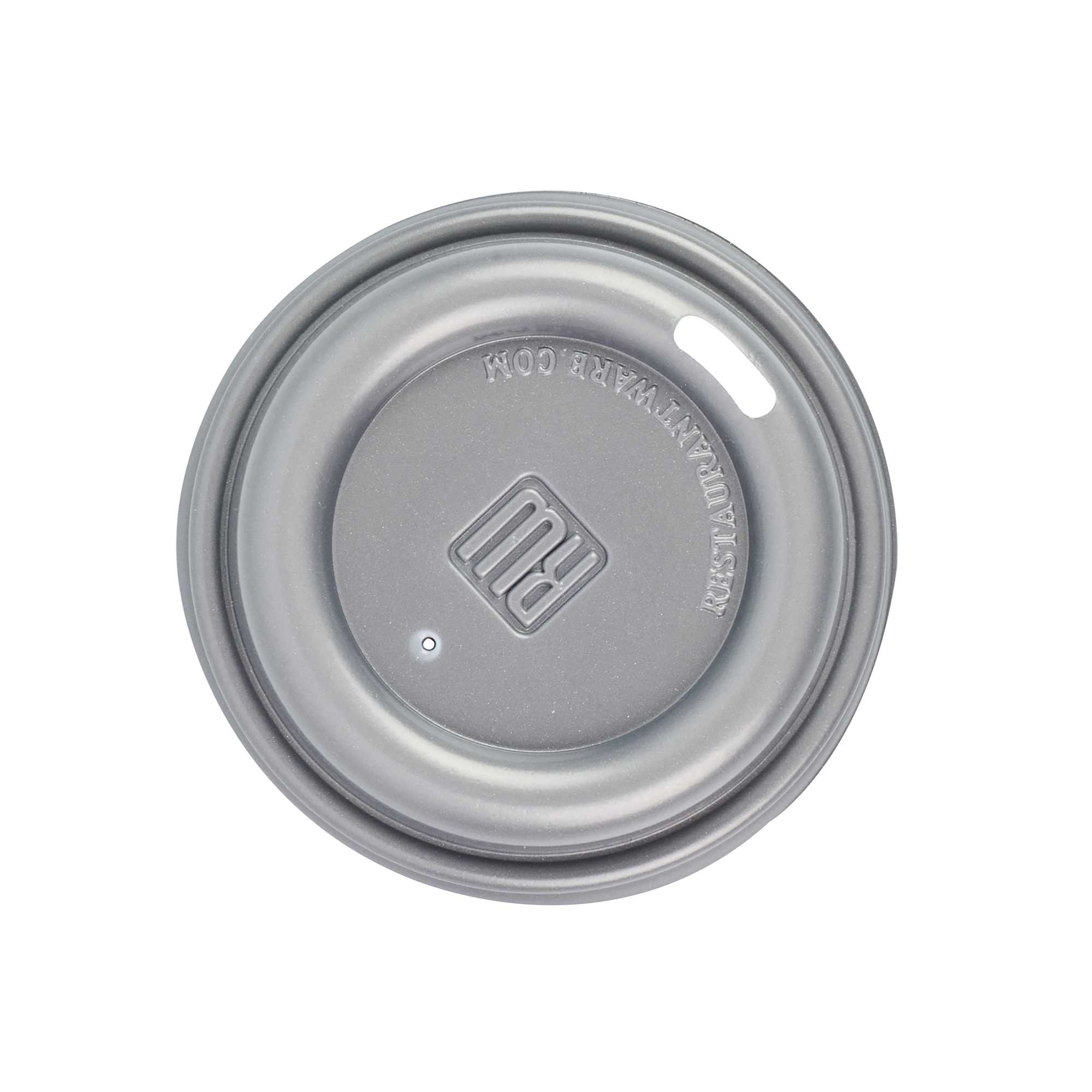 Restpresso Pewter Gray Plastic Coffee Cup Lid - Fits 4 oz - 2 1/2" x 2 1/2" x 3/4" - 25 count box