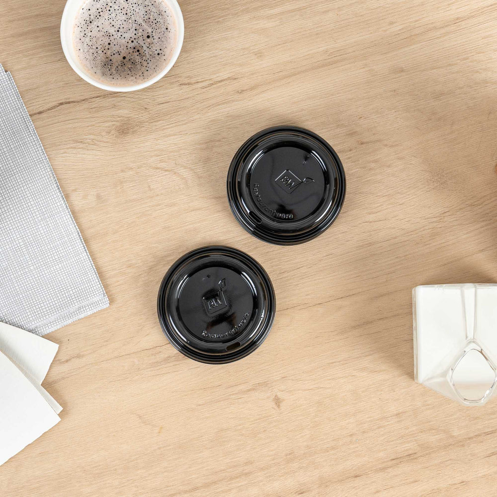 Restpresso Black Plastic Coffee Cup Lid - Fits 8, 12, 16 and 20 oz - 500 count box