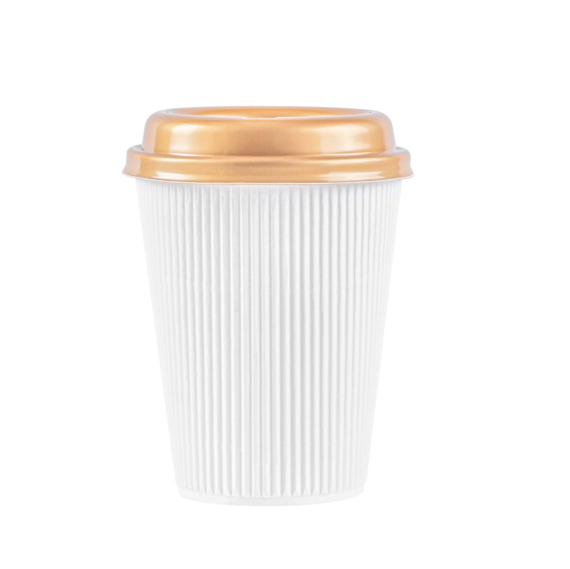 Restpresso Gold Plastic Coffee Cup Lid - Fits 8, 12, 16 and 20 oz - 500 count box