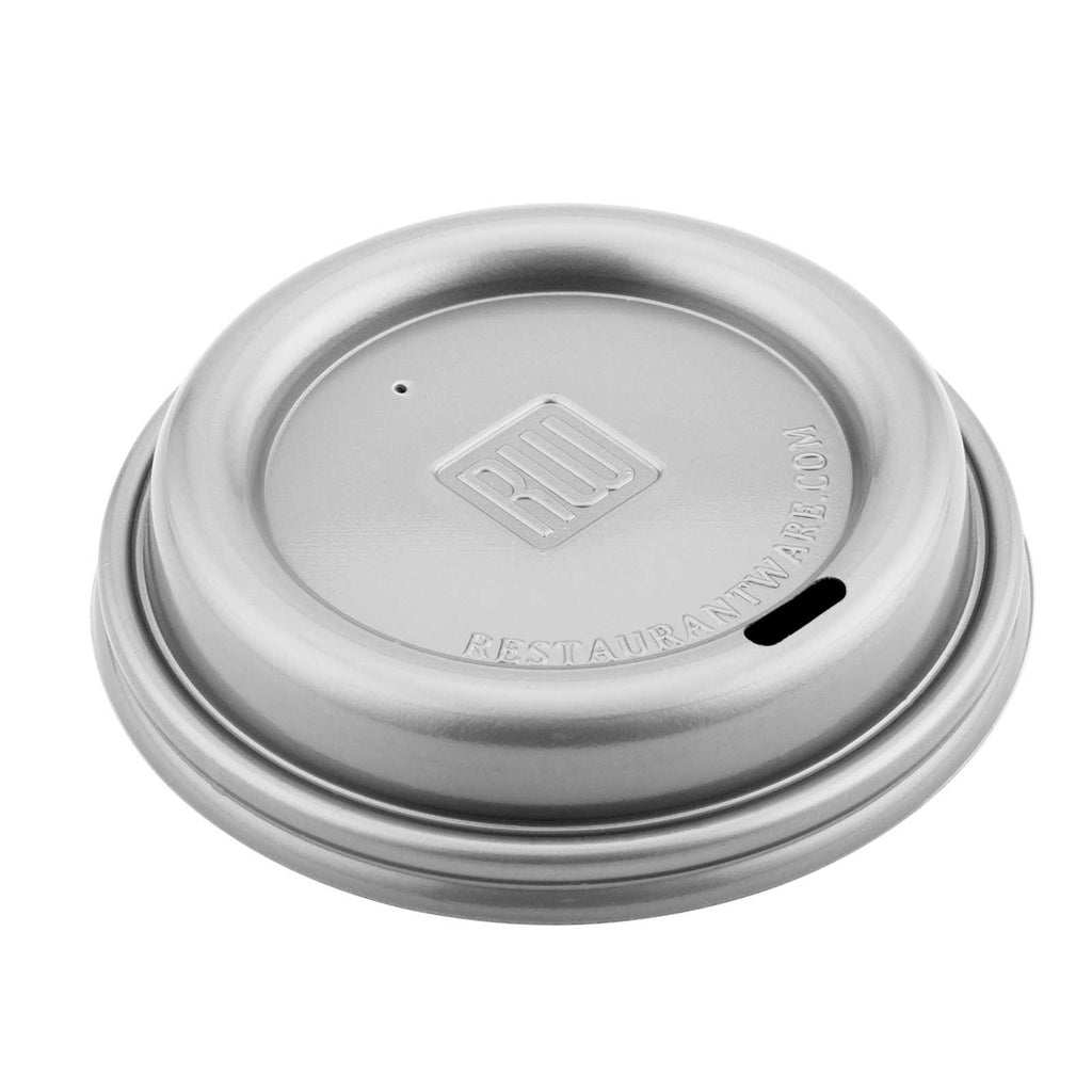 Restpresso Pewter Gray Plastic Coffee Cup Lid - Fits 8, 12, 16 and 20 oz - 25 count box