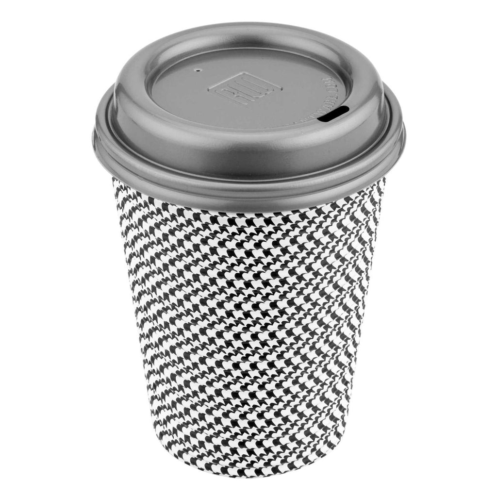 Restpresso Pewter Gray Plastic Coffee Cup Lid - Fits 8, 12, 16 and 20 oz - 25 count box