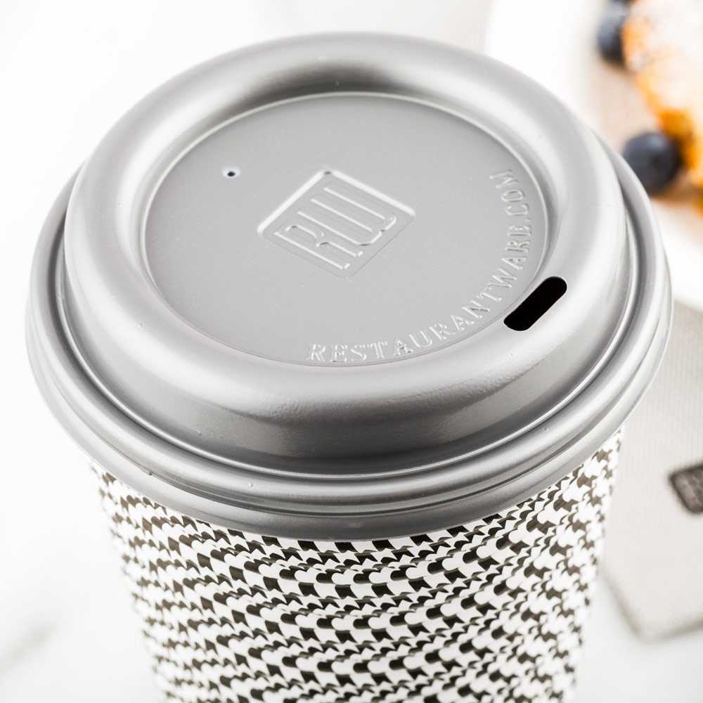 Restpresso Pewter Gray Plastic Coffee Cup Lid - Fits 8, 12, 16 and 20 oz - 500 count box