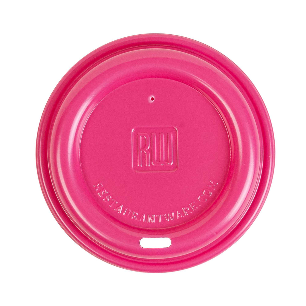Restpresso Hot Pink Plastic Coffee Cup Lid - Fits 8, 12, 16 and 20 oz - 25 count box