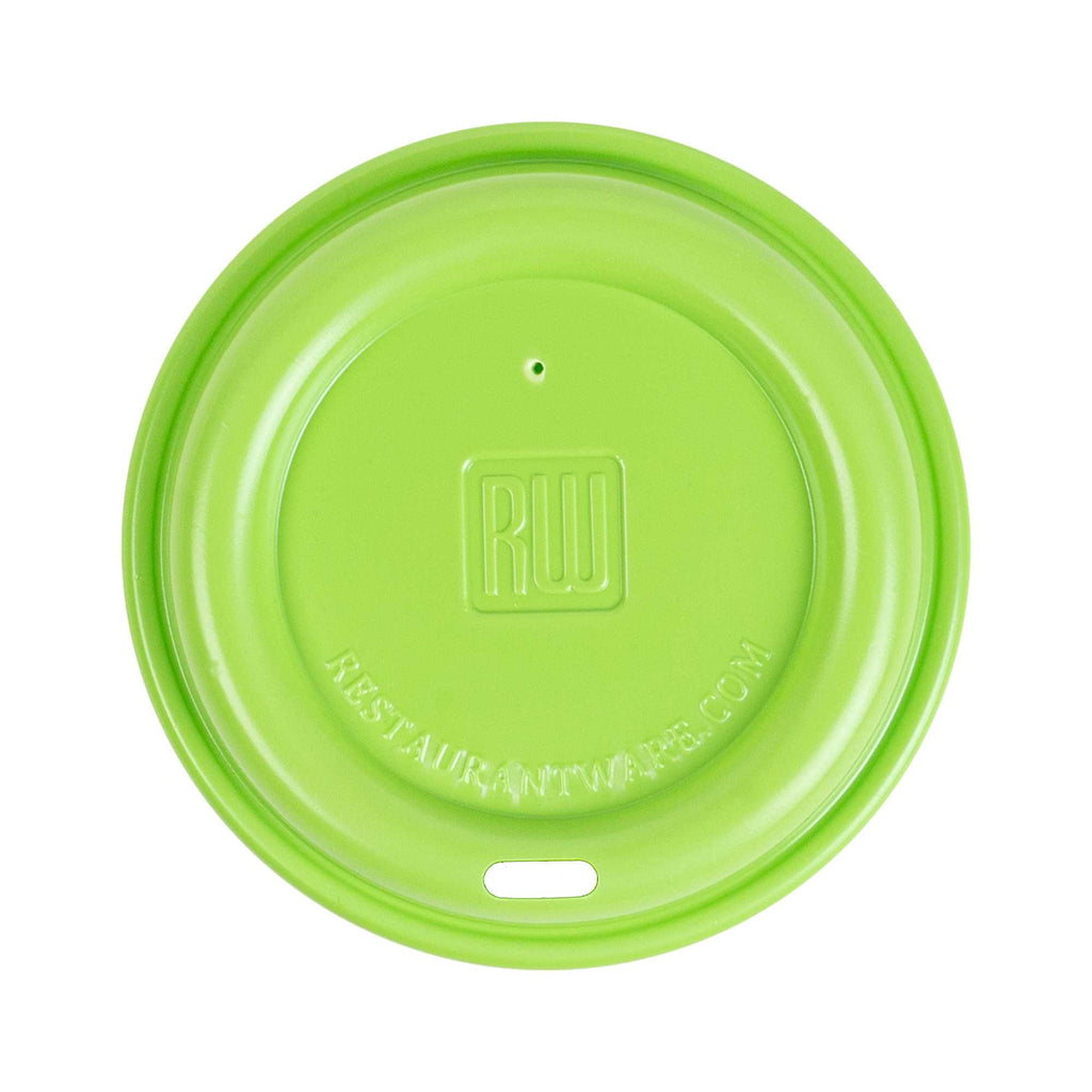 Restpresso Lime Green Plastic Coffee Cup Lid - Fits 8, 12, 16 and 20 oz - 25 count box