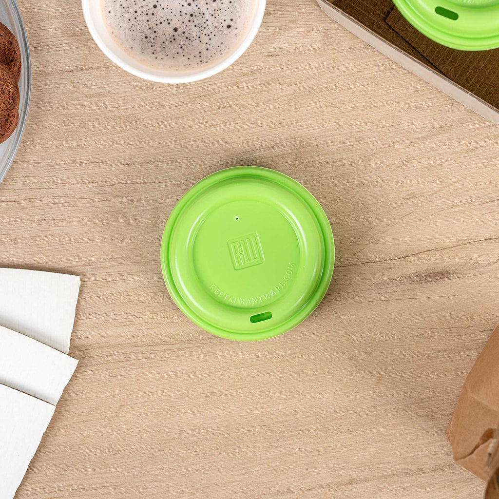 Restpresso Lime Green Plastic Coffee Cup Lid - Fits 8, 12, 16 and 20 oz - 500 count box