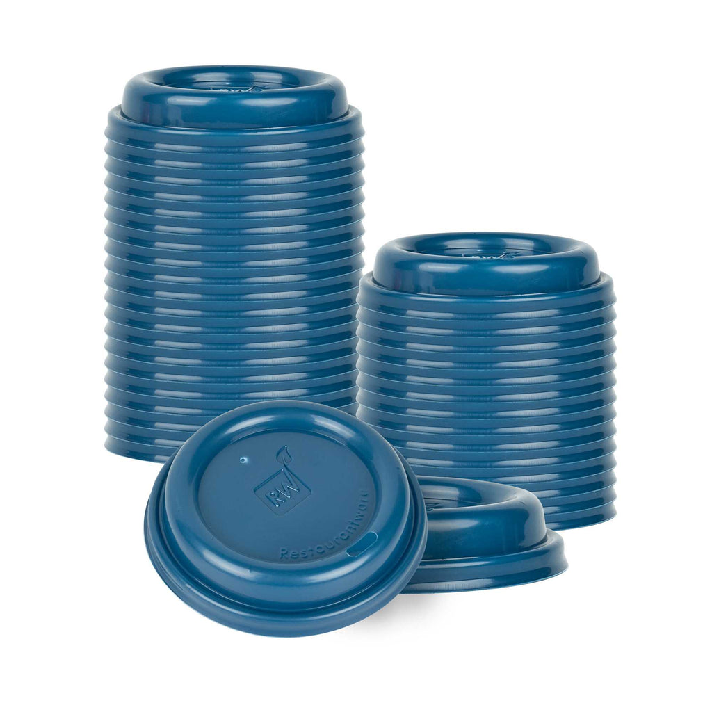 Restpresso Midnight Blue Plastic Coffee Cup Lid - Fits 8, 12, 16 and 20 oz - 25 count box