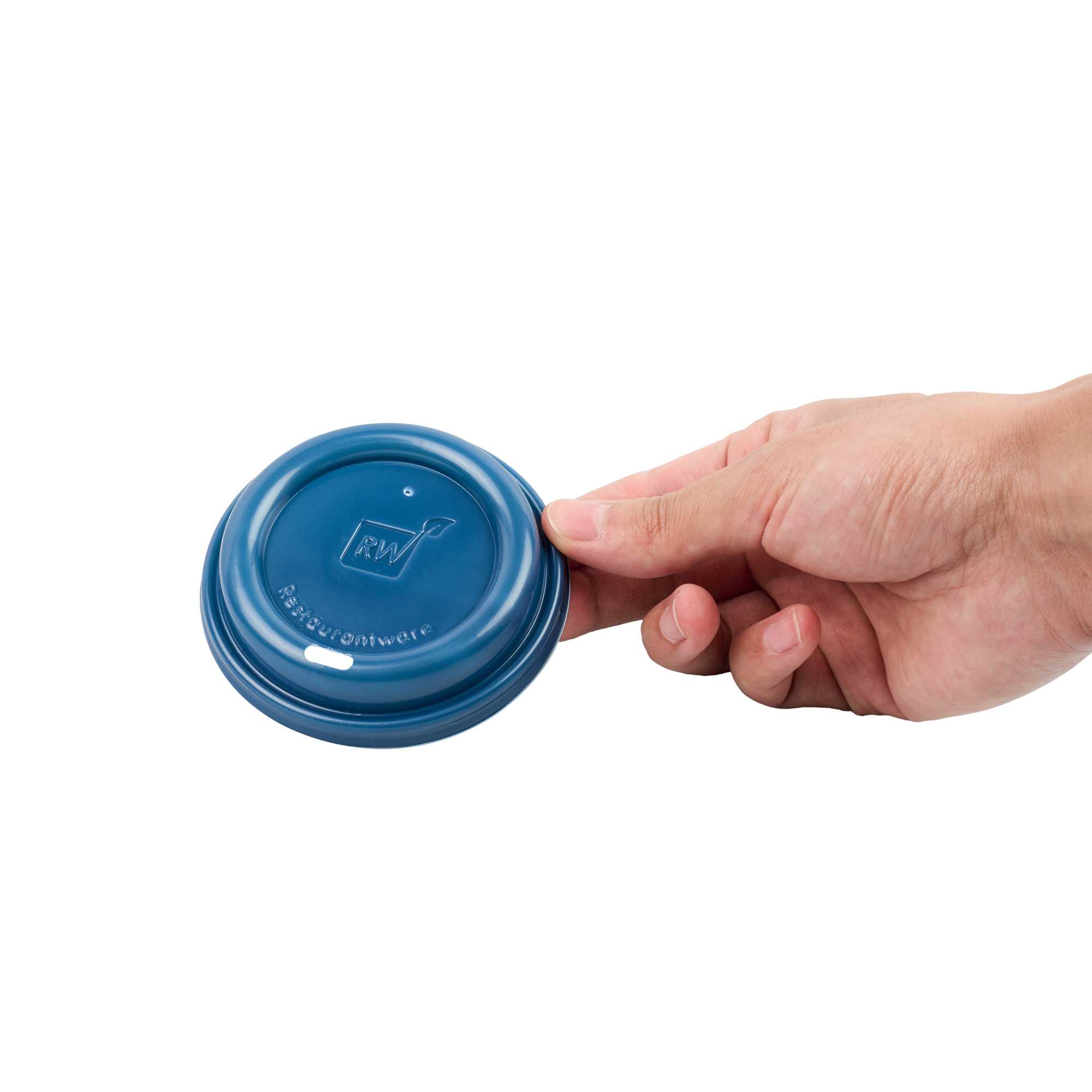 Restpresso Midnight Blue Plastic Coffee Cup Lid - Fits 8, 12, 16 and 20 oz - 25 count box