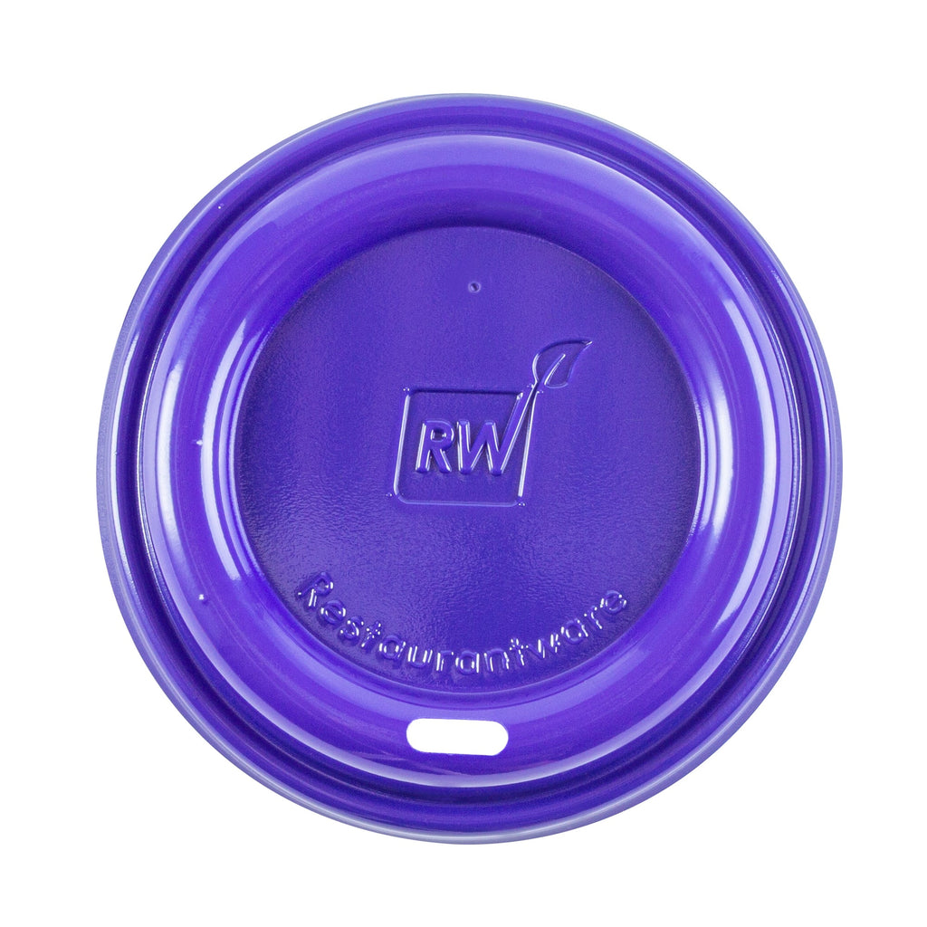 Restpresso Purple Plastic Coffee Cup Lid - Fits 8, 12, 16 and 20 oz - 25 count box