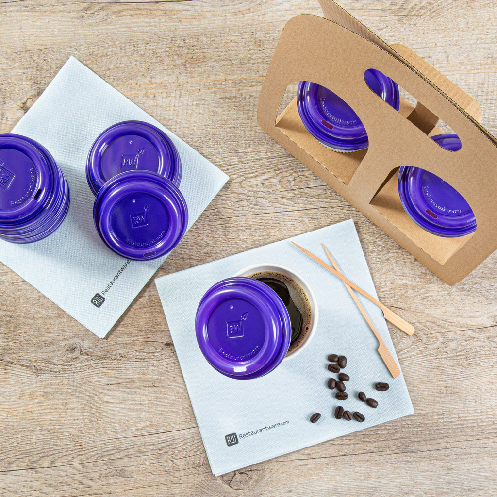 Restpresso Purple Plastic Coffee Cup Lid - Fits 8, 12, 16 and 20 oz - 500 count box