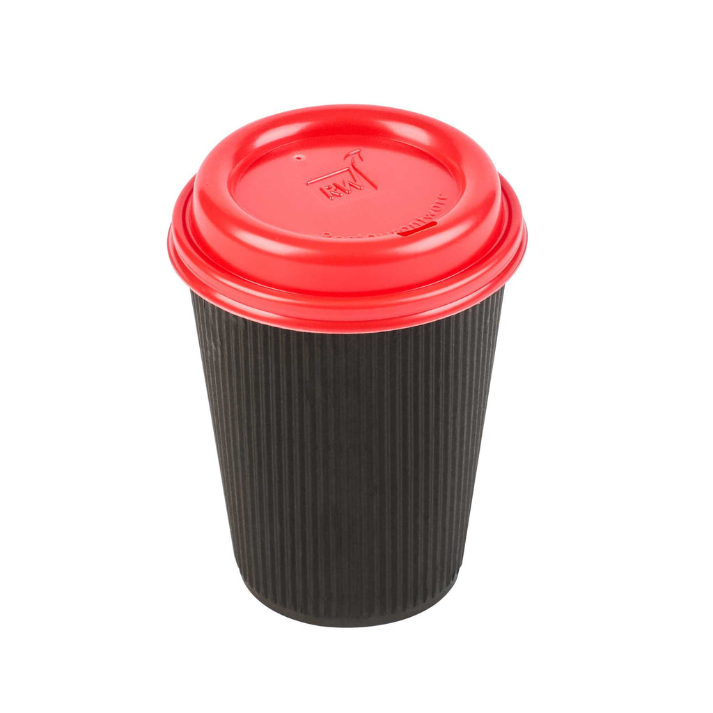 Restpresso Red Plastic Coffee Cup Lid - Fits 8, 12, 16 and 20 oz - 25 count box