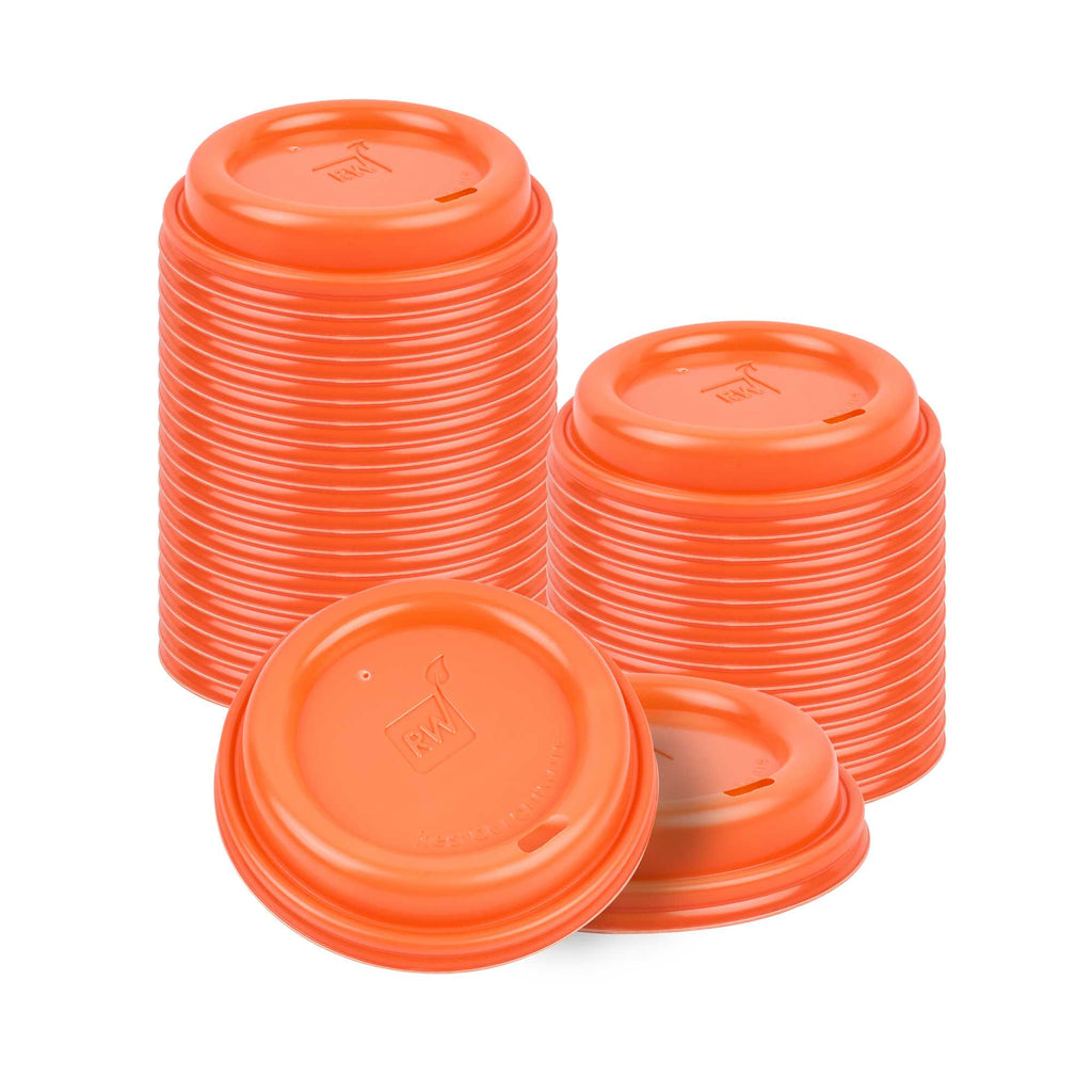 Restpresso Tangerine Orange Plastic Coffee Cup Lid - Fits 8, 12, 16 and 20 oz - 500 count box