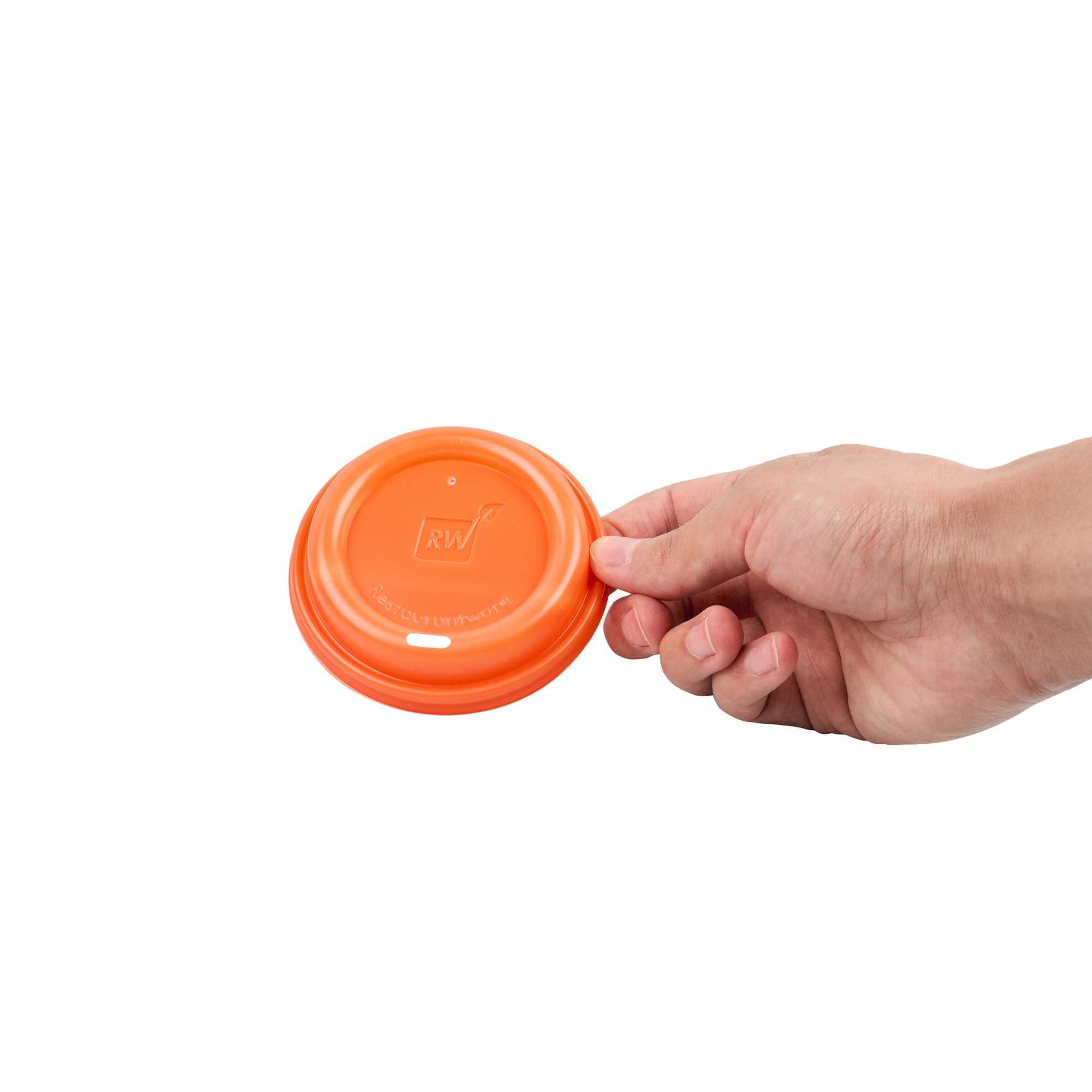 Restpresso Tangerine Orange Plastic Coffee Cup Lid - Fits 8, 12, 16 and 20 oz - 500 count box